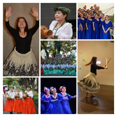 Photo63 Ka Hokulani Hula Studio 再びフラの世界へと歩み始めたmotoeの写真コラージュ新たな師や仲間とのワークショップ風景など